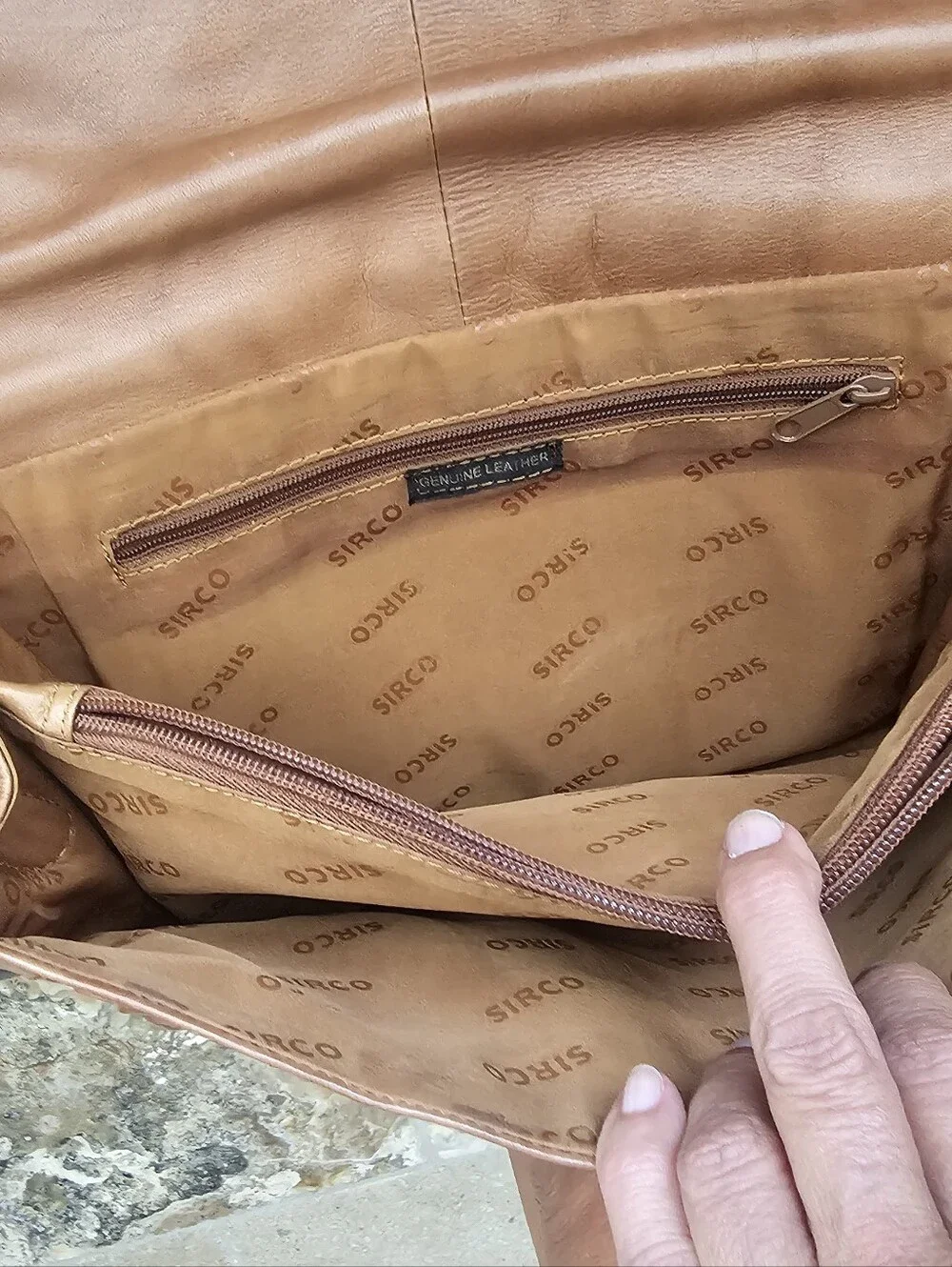 Sirco Tan Leather Crossbody Bag - Classic Minimal Design, Multiple Compartments